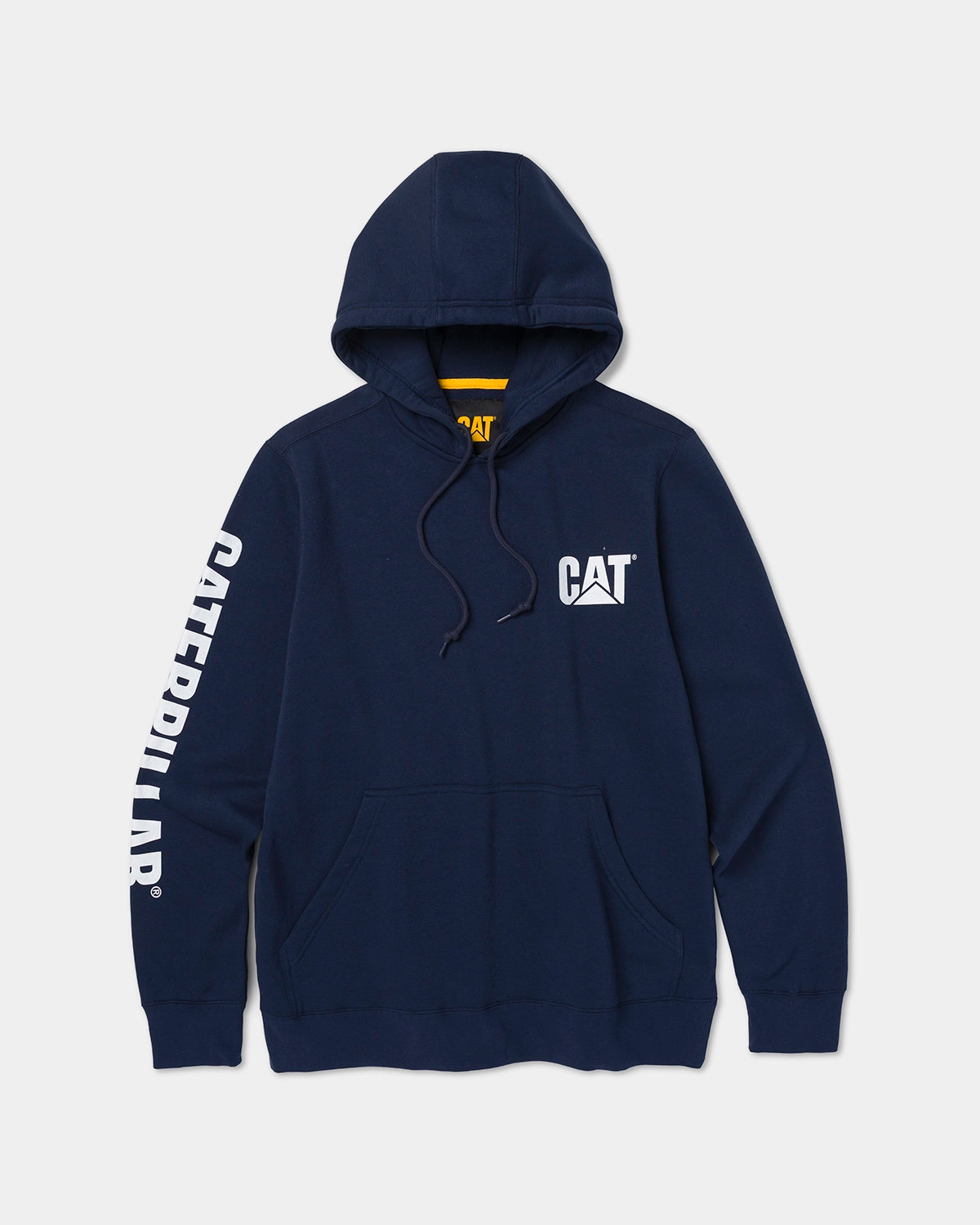 CAT workwear men's trademark banner pullover hoodie detroit blue front