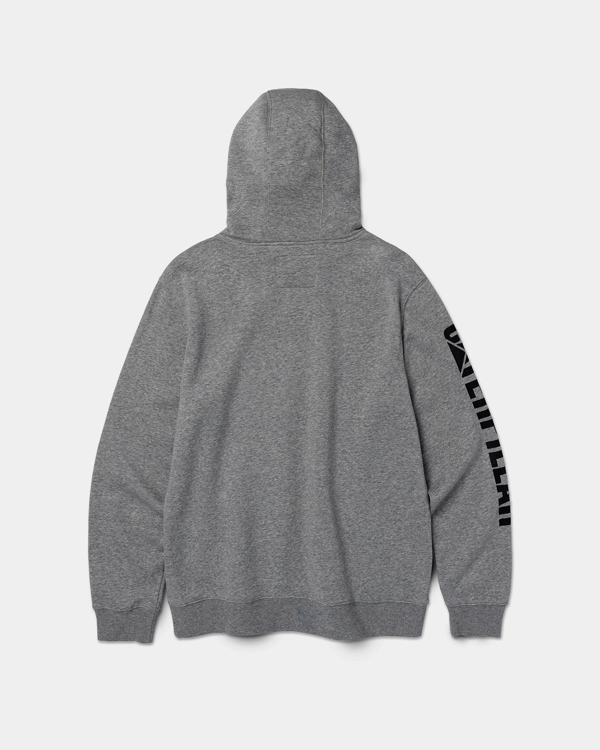 CAT workwear men's trademark banner pullover hoodie dark heather grey back