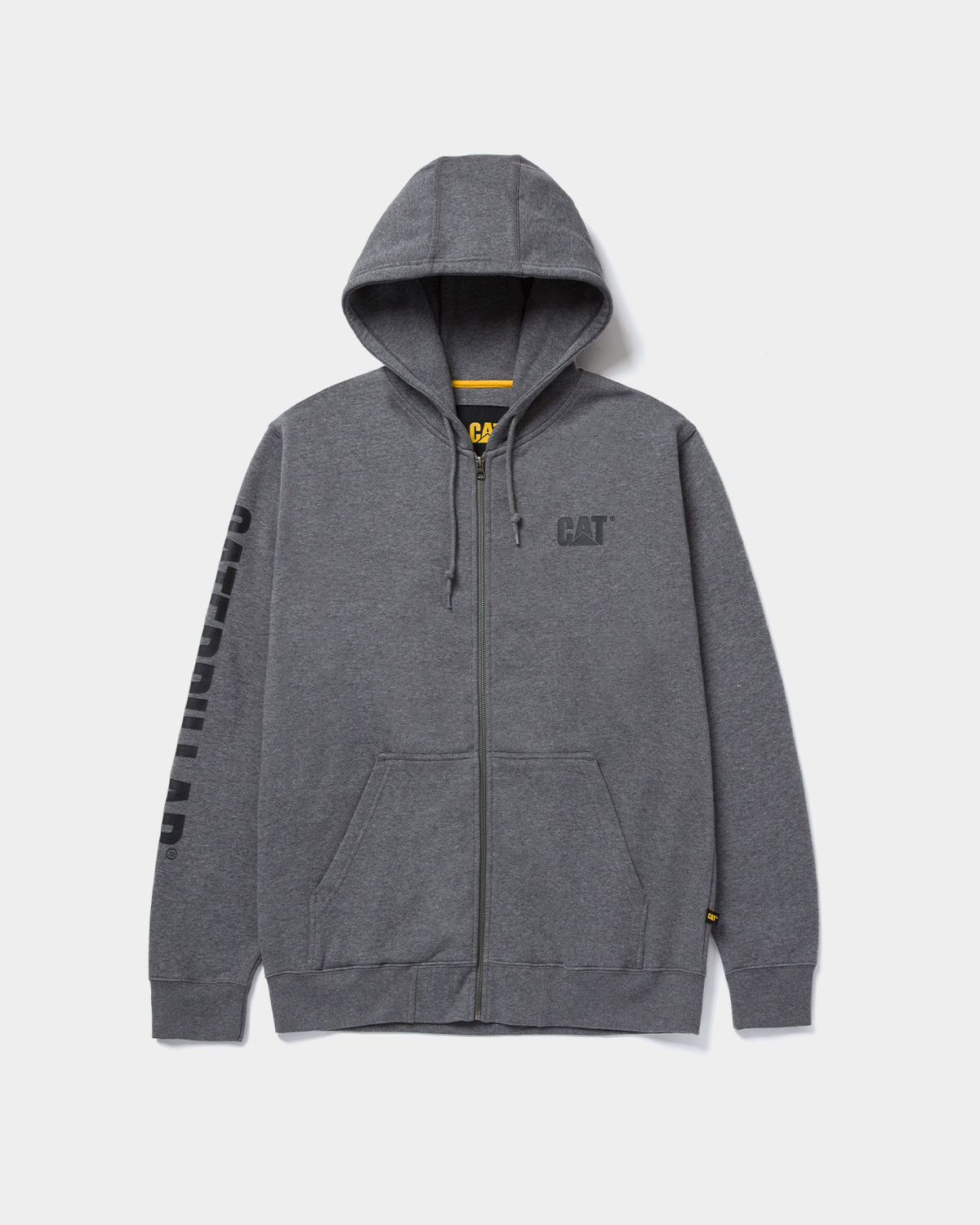 Grey full zip hoodie men's best sale