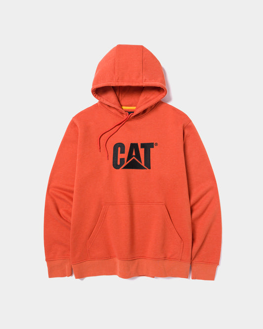 CAT Workwear Men's Trademark Hooded Sweatshirt Burnt Ochre Heather Front