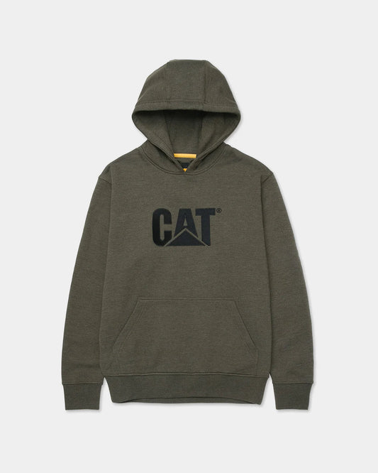 CAT Workwear Men's Trademark Hooded Sweatshirt Army Moss Heather Front
