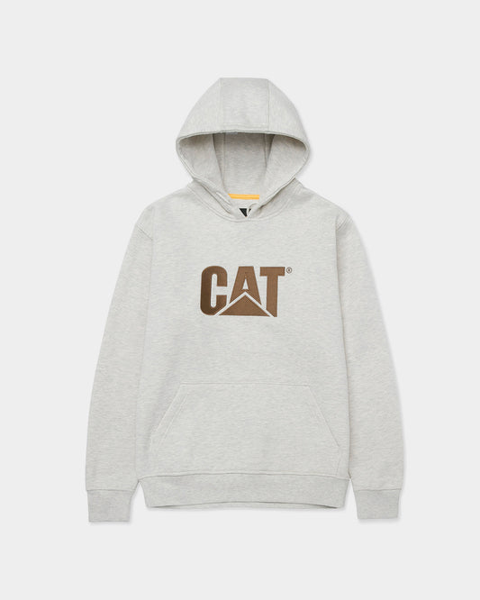 CAT Workwear Men's Trademark Hooded Sweatshirt Cream Heather Front