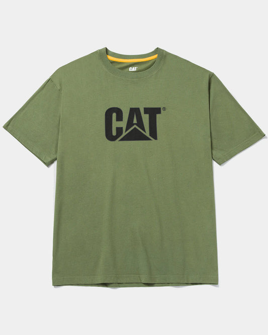 CAT Workwear Men's Trademark Logo T-Shirt Chive Front
