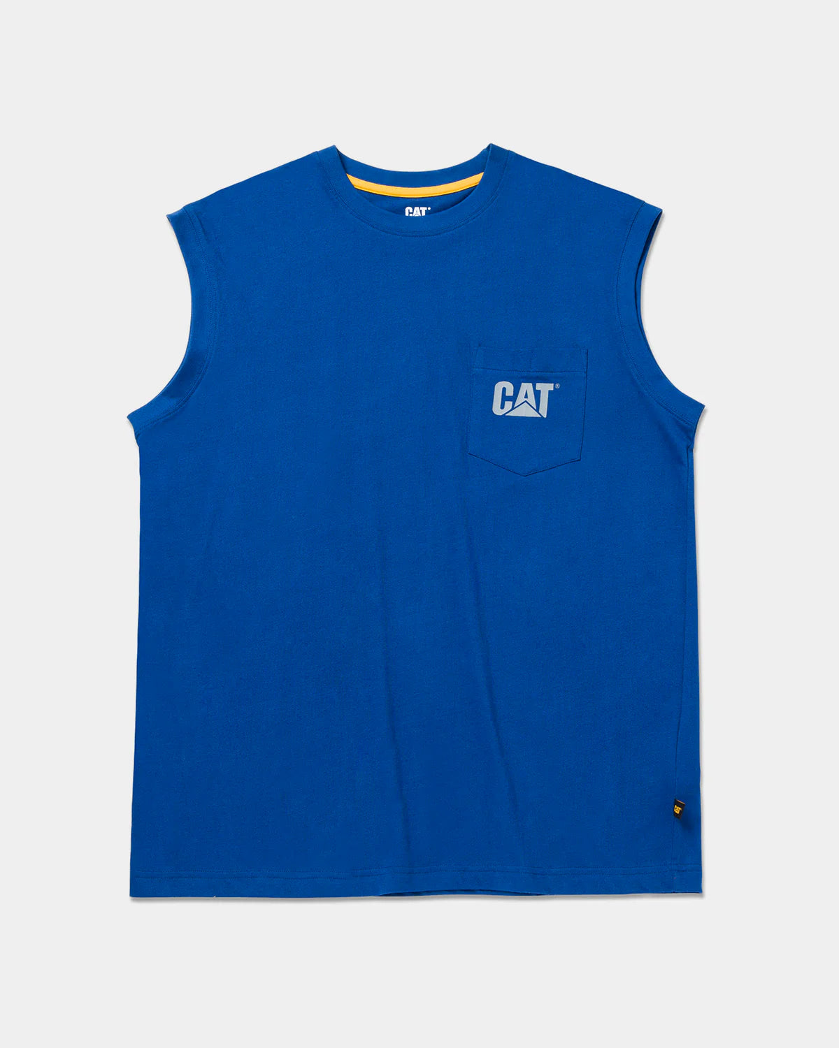 CAT Workwear Men's Trademark Sleeveless Pocket T-Shirt Bright Blue Front