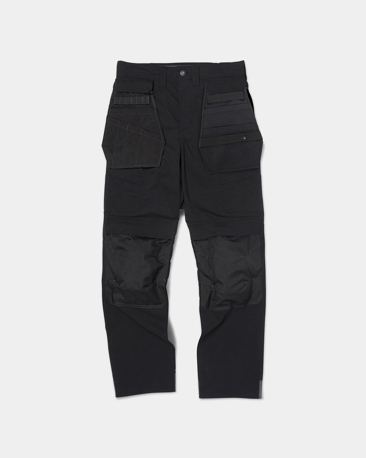 CAT workwear men's trademark utility work pants pitch black front with pockets out