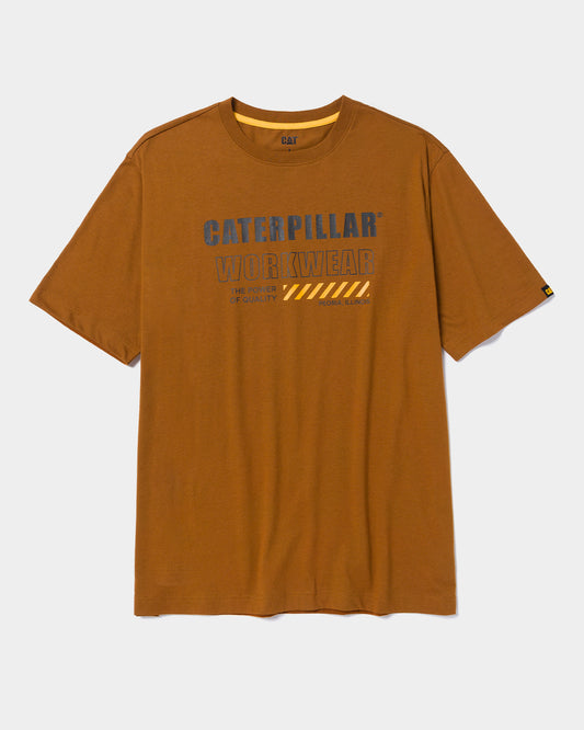 Cat workwear men's workwear graphic t-shirt bronze front
