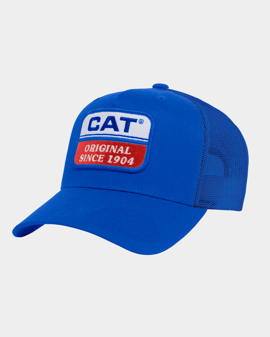 Cat Workwear The Original 1904 Trucker Hat The Fall Guy Movie Bright Blue Front