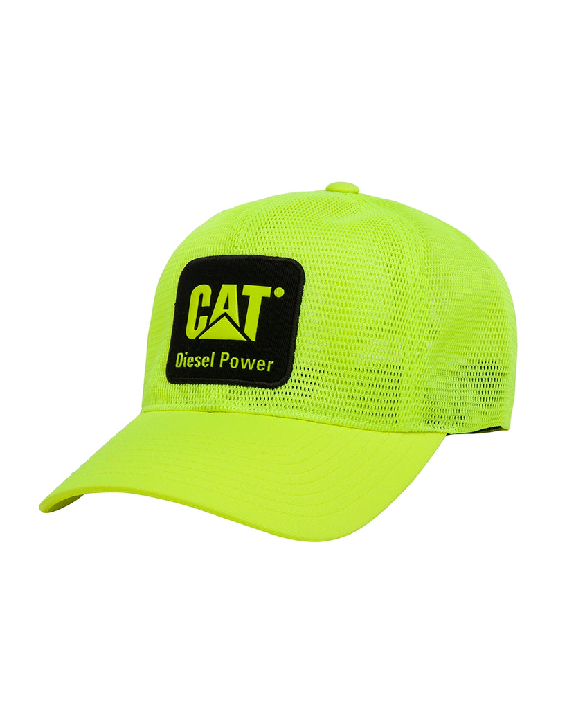 Cat workwear safety mesh flexfit 110 hat hi-vis yellow front