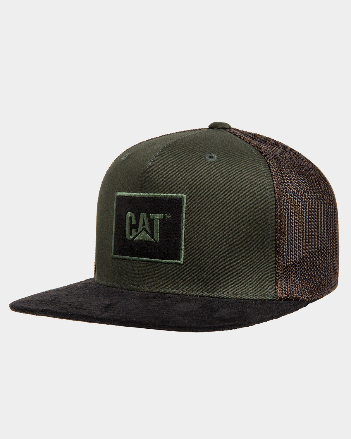 CAT Workwear Unisex Suede Flexfit Hat Army Moss Front