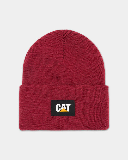 Cat workwear cat label cuff beanie brick
