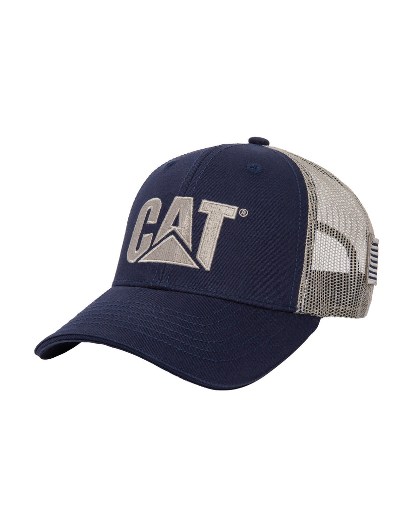 CAT Workwear Unisex CAT Logo Flag Hat Navy Front