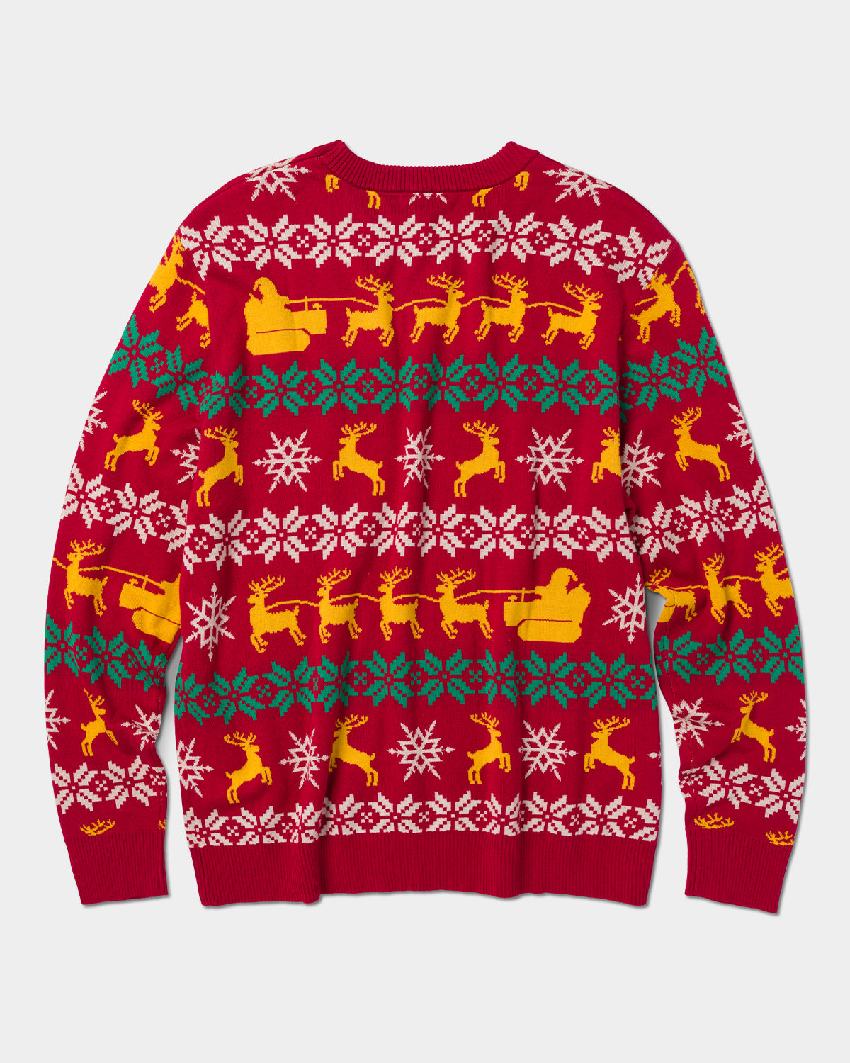 Cat workwear unisex holisleigh holiday sweater hot red back