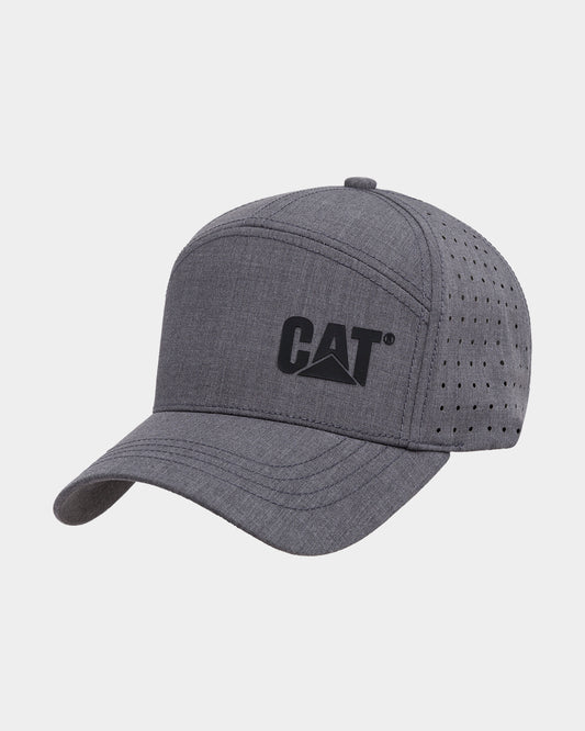 CAT workwear unisex laser mesh 7-panel hat dark heather grey front