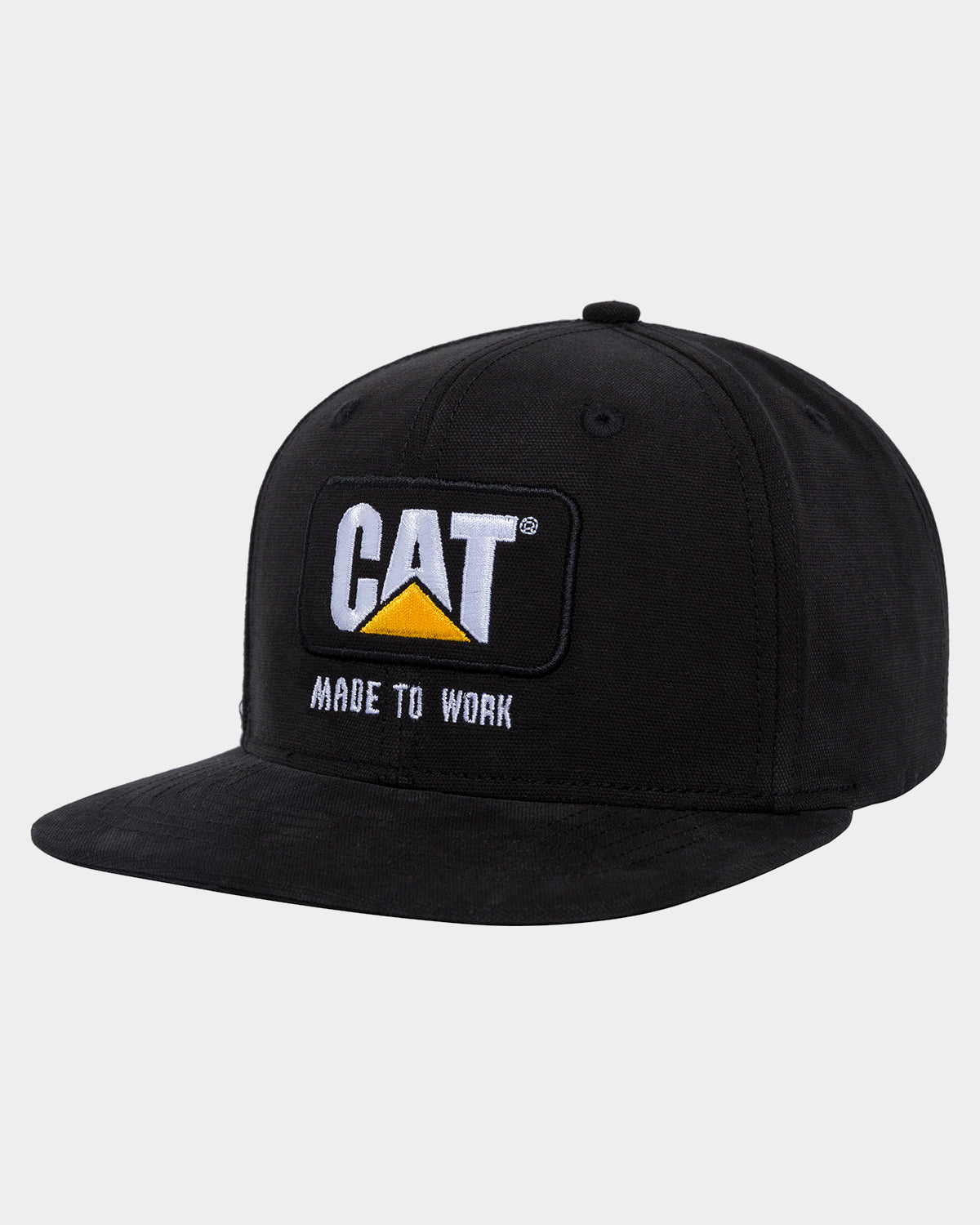 CAT Workwear Unisex Made To Work Flat Bill Cap Black Front