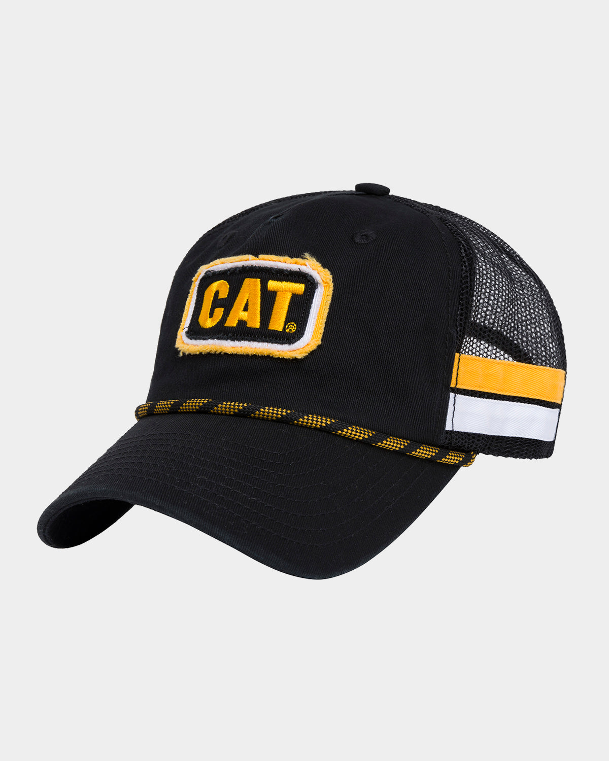 Cat workwear unisex retro patch cap black front