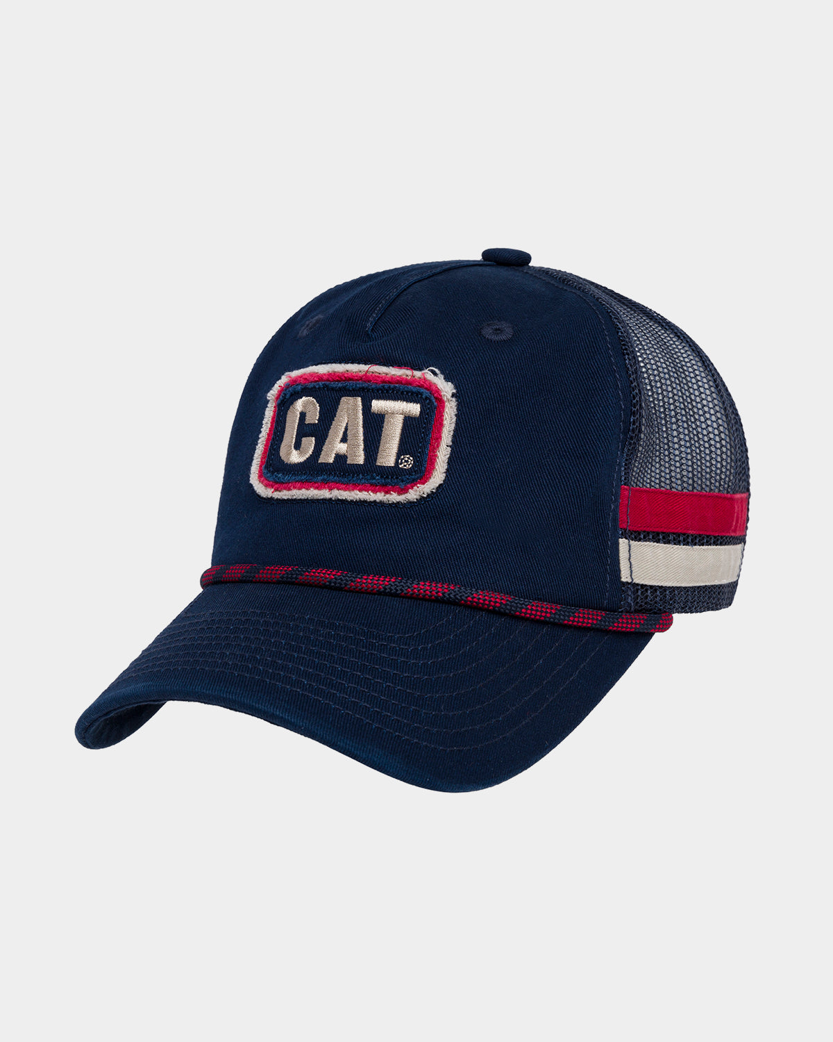 Cat workwear unisex retro patch cap detroit blue front