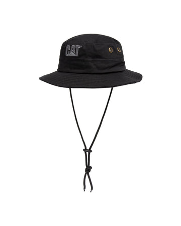 CAT Workwear Unisex Trademark Safari Bucket Hat Black Front