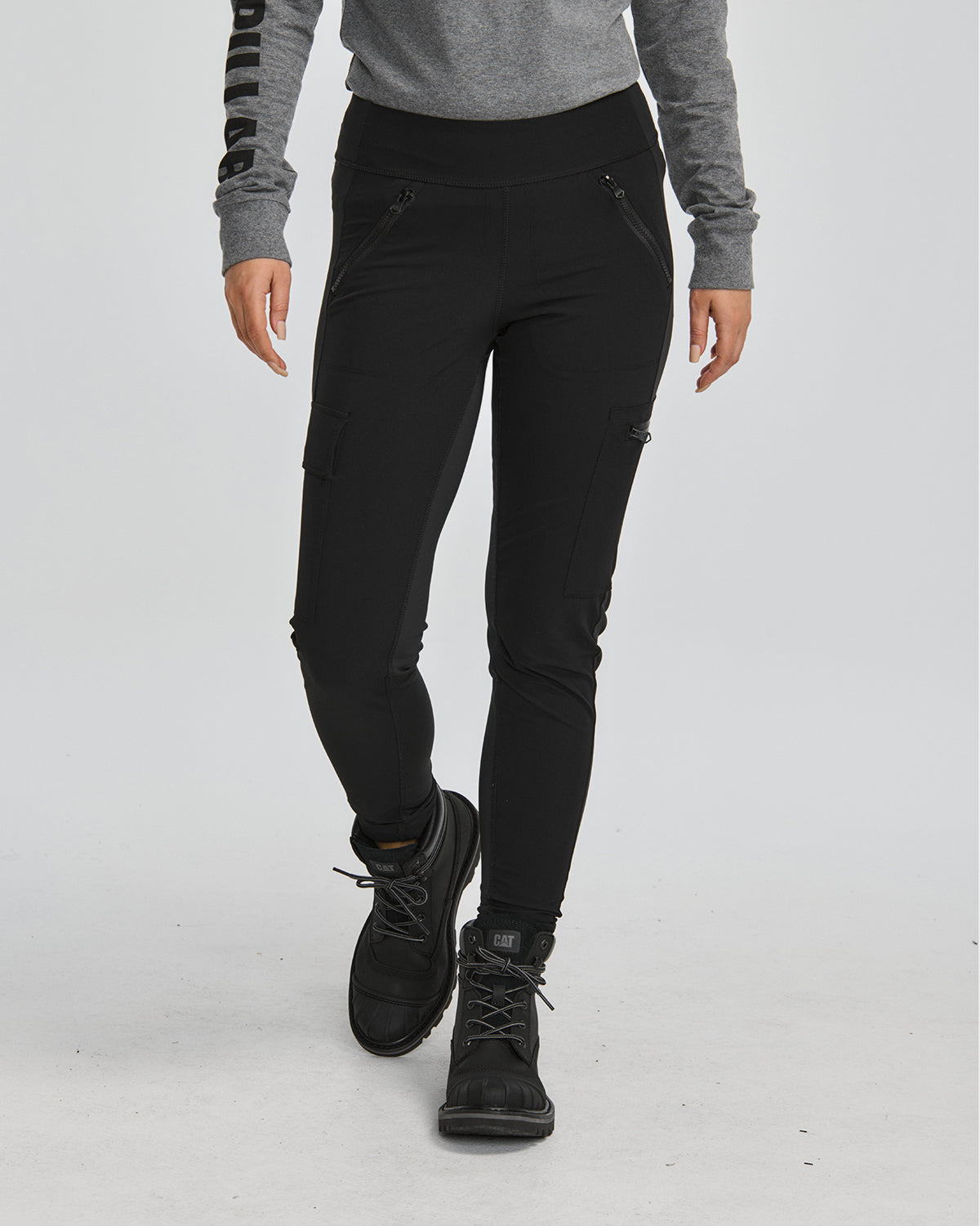 Cat Workwear Women's Active Work Legging Black on model front