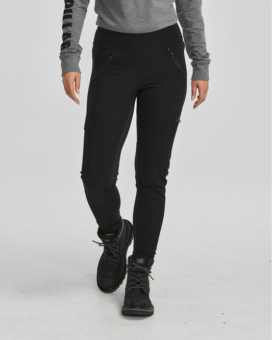 Cat Workwear Women's Active Work Legging Black on model front