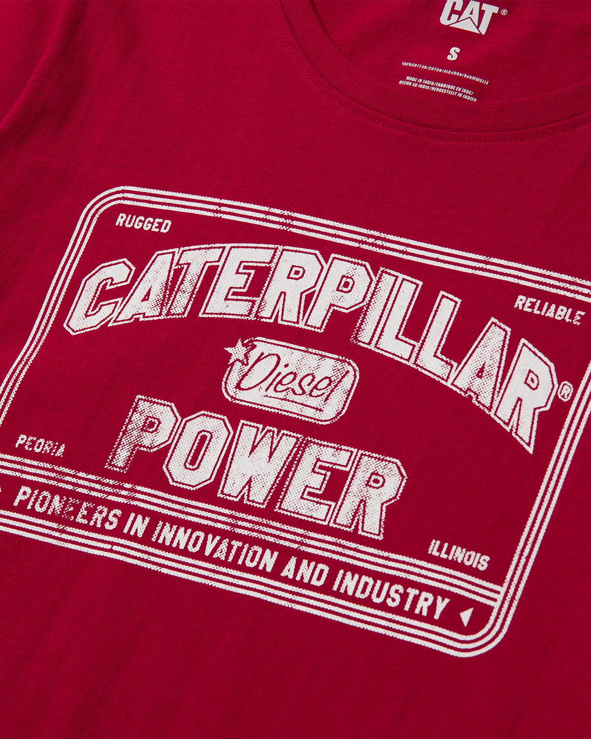 CAT Workwear Women's CAT Power T-Shirt Persian Red Chest Logo