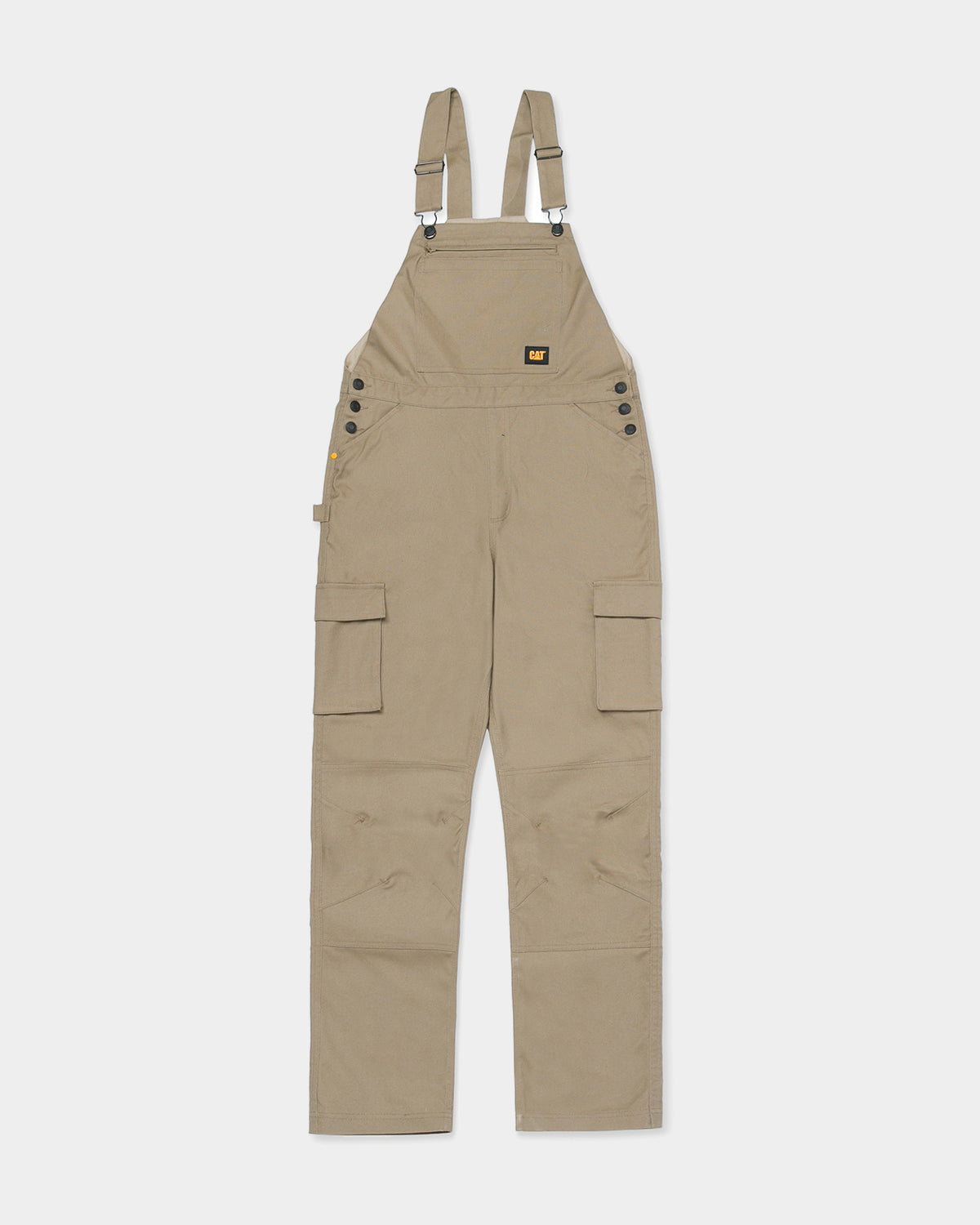 Cat Workwear Women's Stretch Canvas Overall Khaki Front