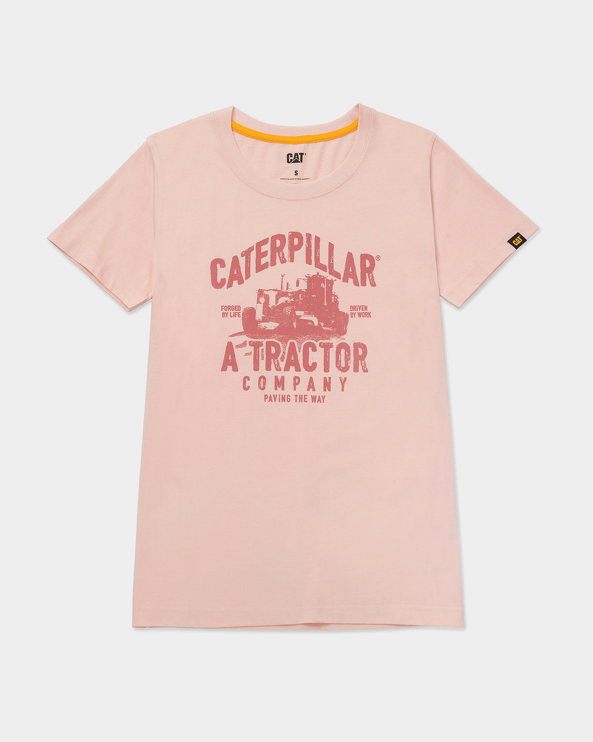 CAT Workwear Women's Tractor Company Graphic T-Shirt Powder Front