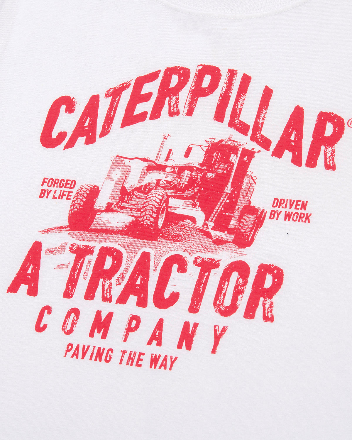 CAT Workwear Women's Tractor Company Graphic T-Shirt White Front Logo