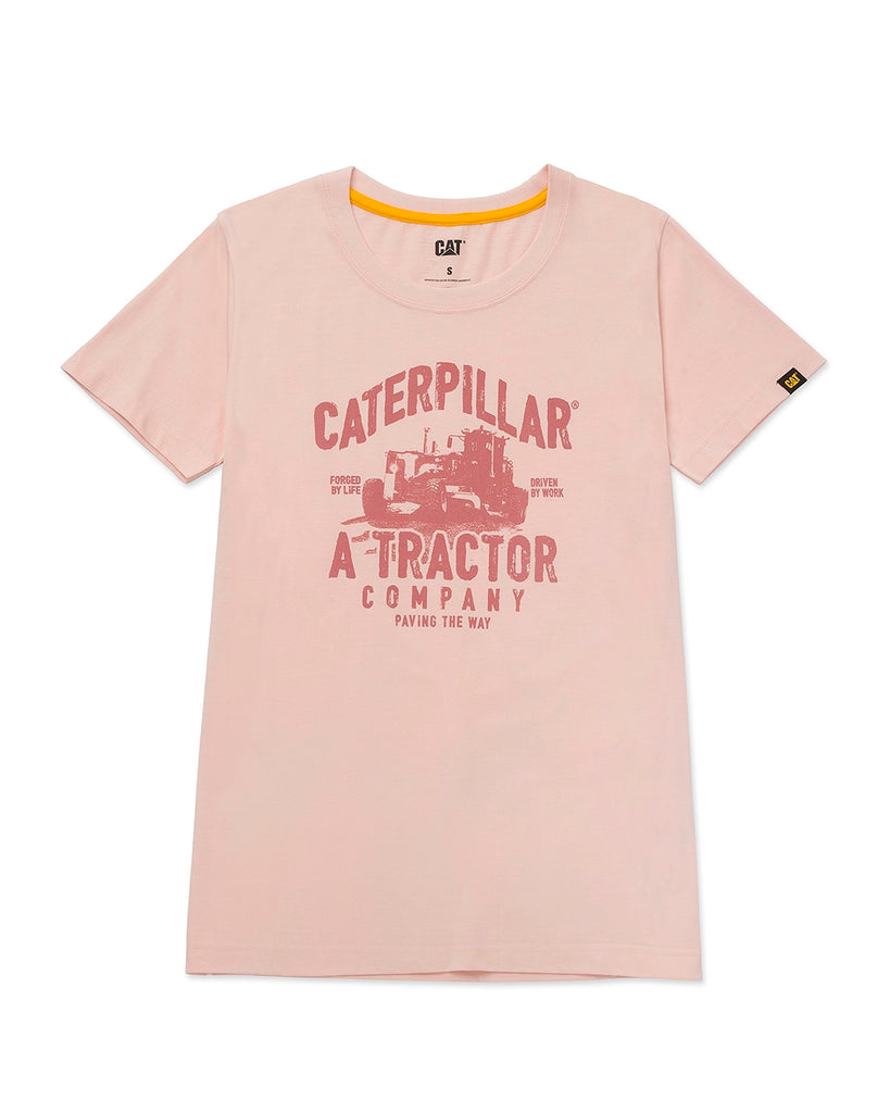 CAT Workwear Women's Tractor Company Graphic T-Shirt Powder Front