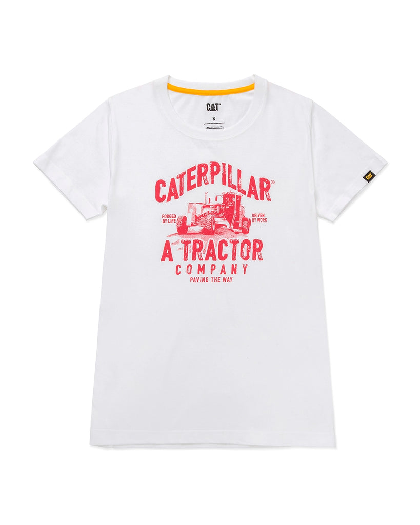 CAT Workwear Women's Tractor Company Graphic T-Shirt White Front