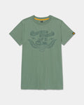 CAT Workwear Women's Tractor Graphic T-Shirt Iceberg Green Front,color:Iceberg Green