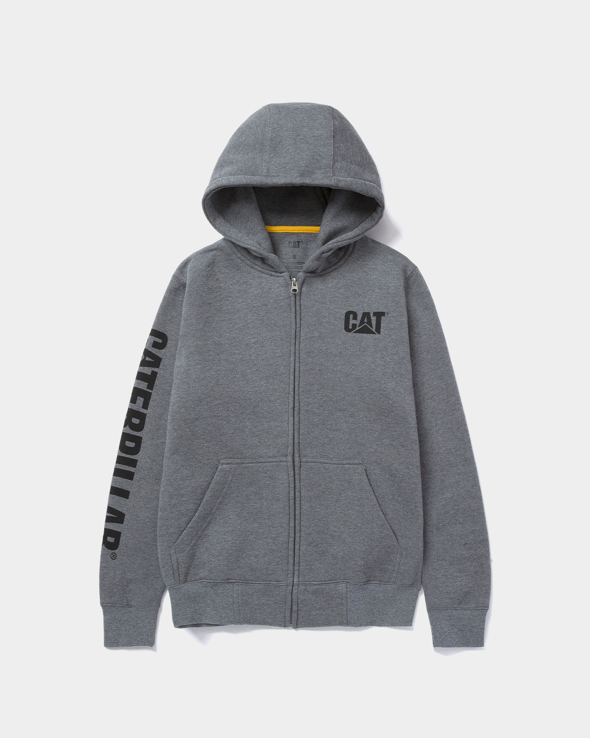 CAT Workwear Women's Trademark Banner Full Zip Hoodie Dark Heather Grey Front