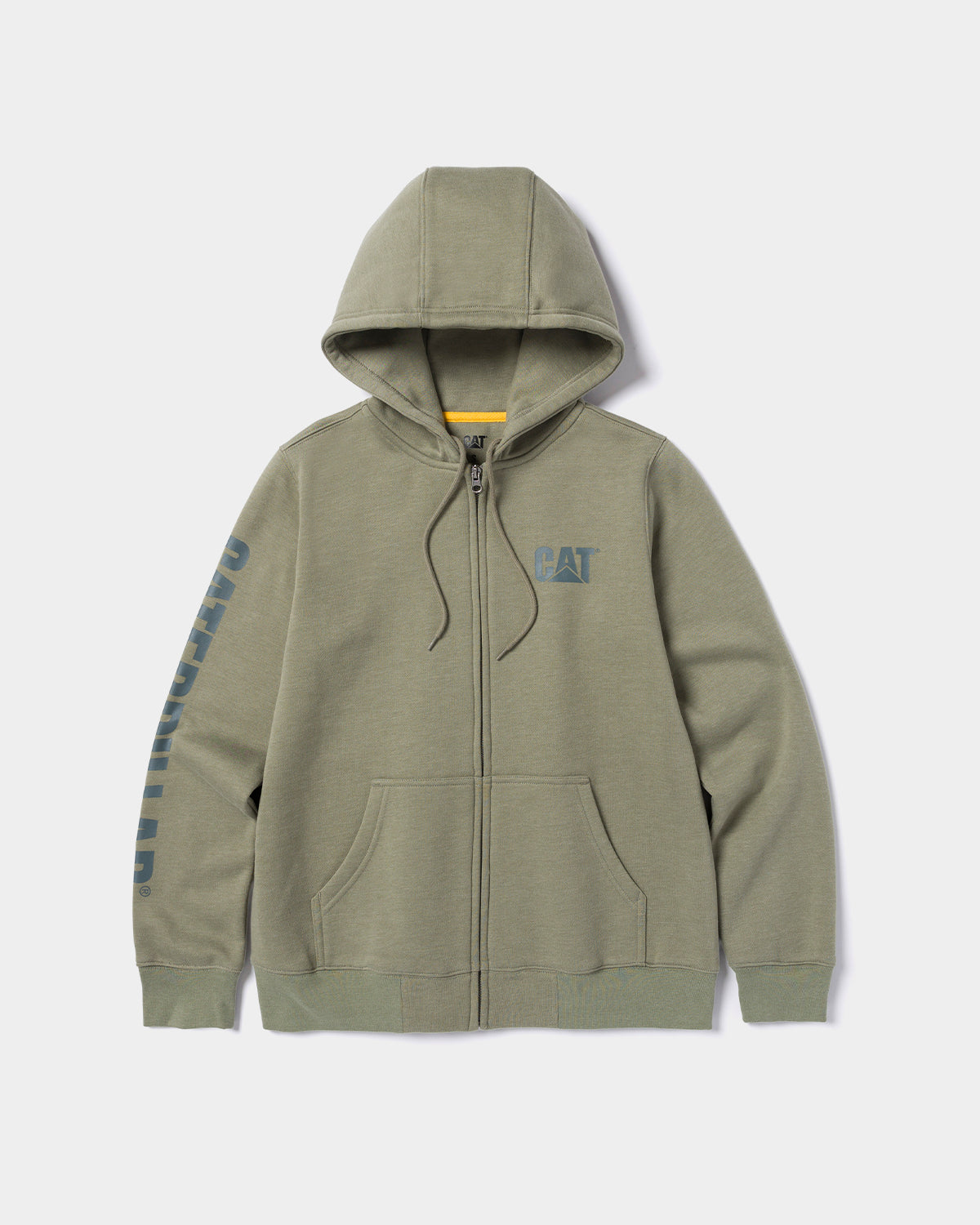 Cat workwear women's trademark banner full zip hoodie marshland heather front