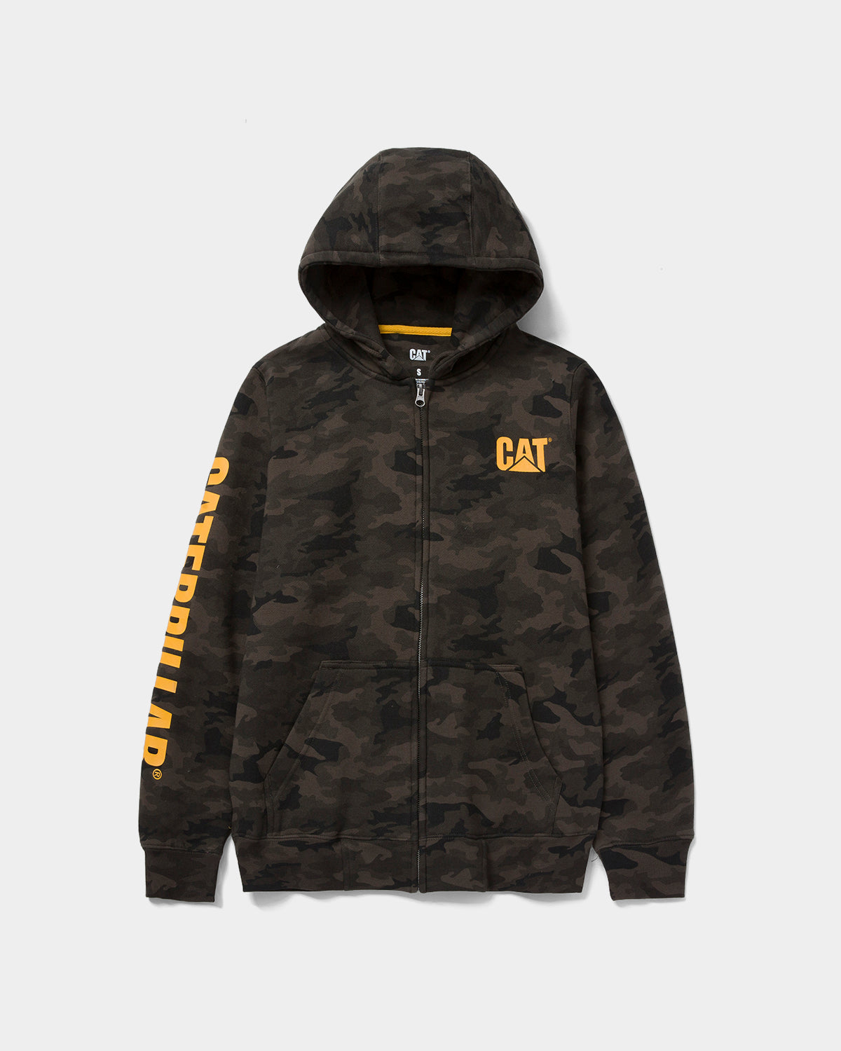 CAT Workwear Women's Trademark Banner Full Zip Hoodie Night Camo Front