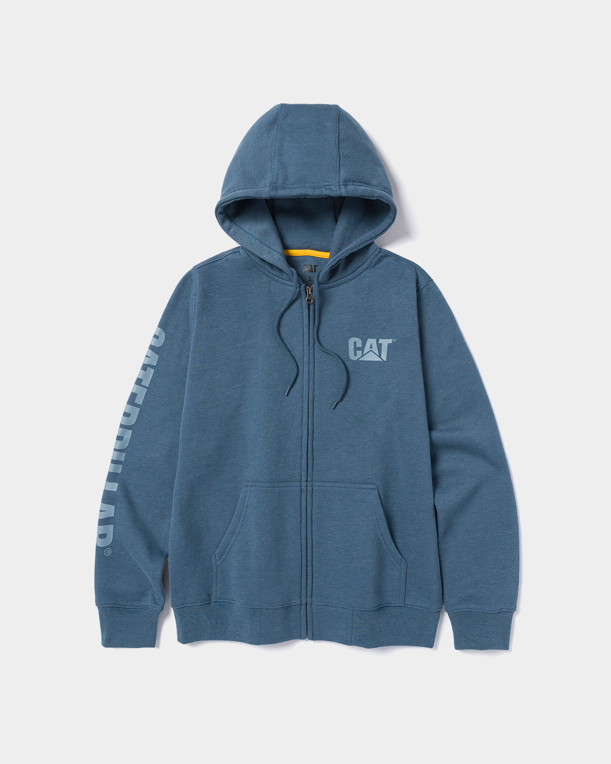 Cat workwear women's trademark banner full zip hoodie orion blue heather front