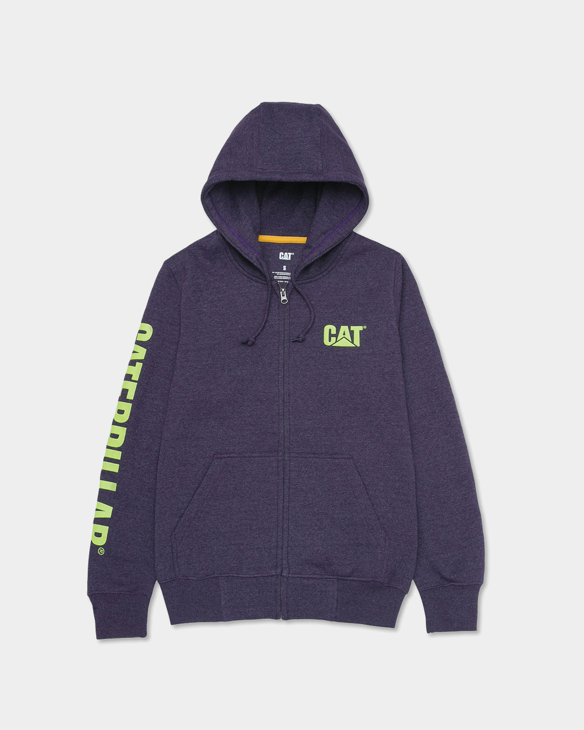 CAT Workwear Women's Trademark Banner Full Zip Hoodie Purple Velvet Heather Front