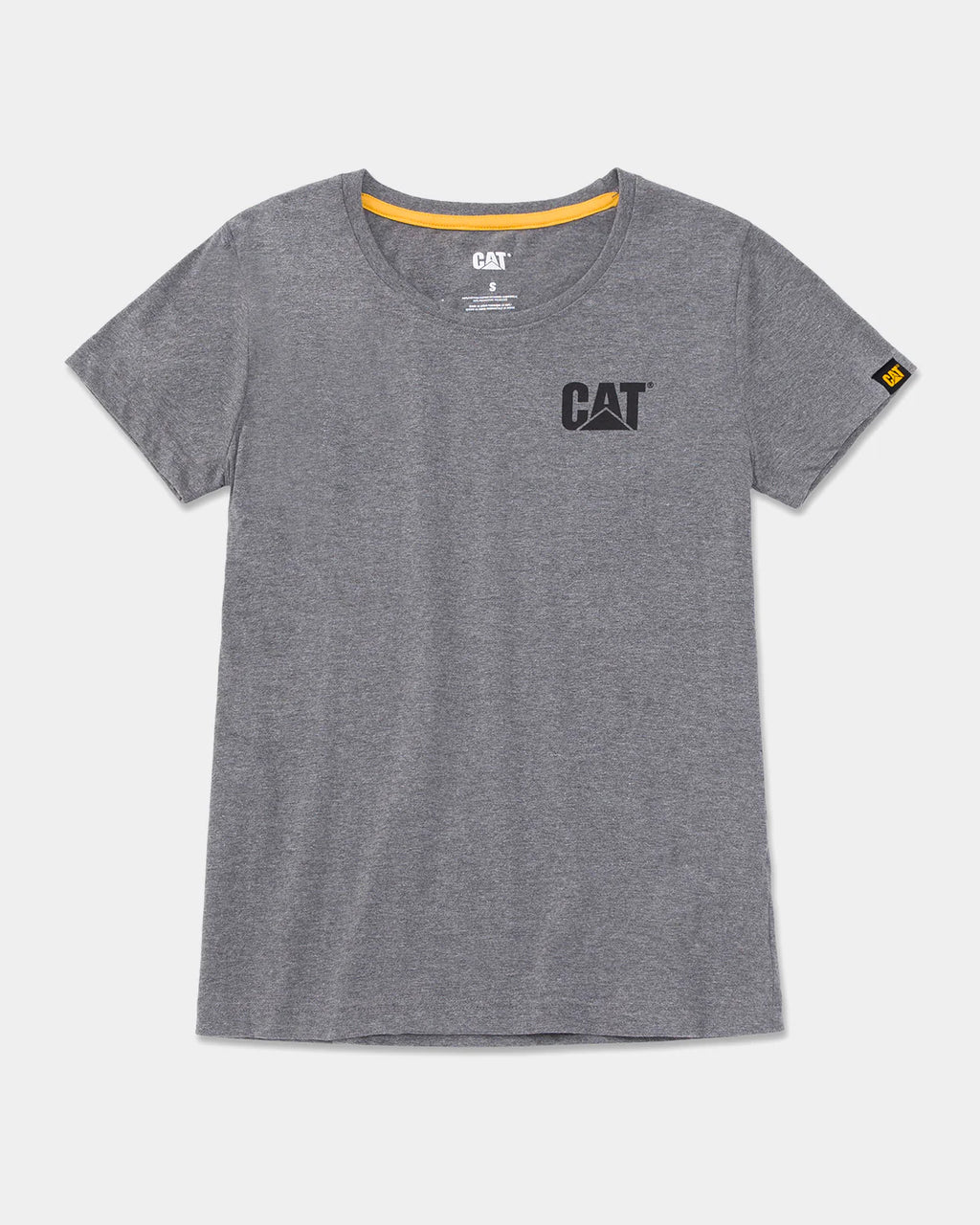 CAT WORKWEAR Women's Trademark T-Shirt Dark Heather Grey Front,color:Dark Heather Grey