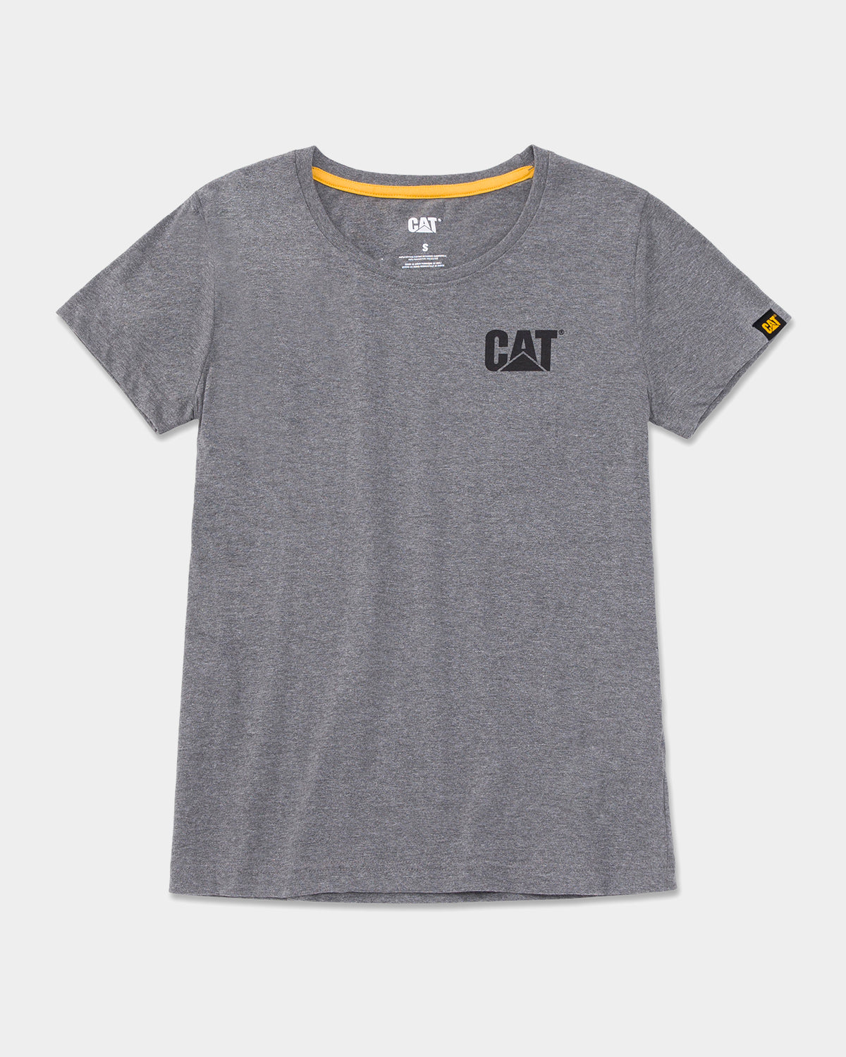 CAT WORKWEAR Women's Trademark T-Shirt Dark Heather Grey Front