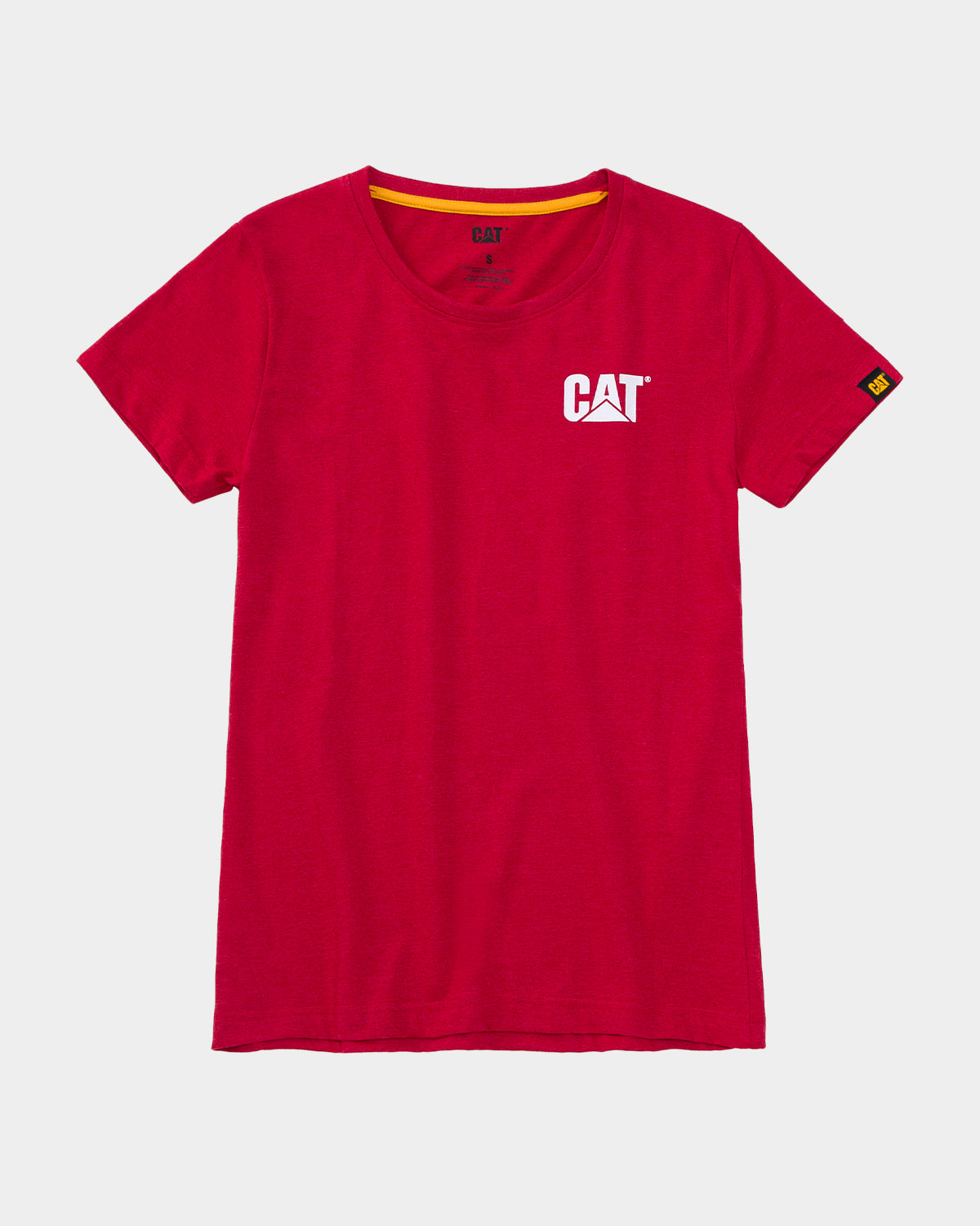 CAT WORKWEAR Women's Trademark T-Shirt Hot Red Heather Front