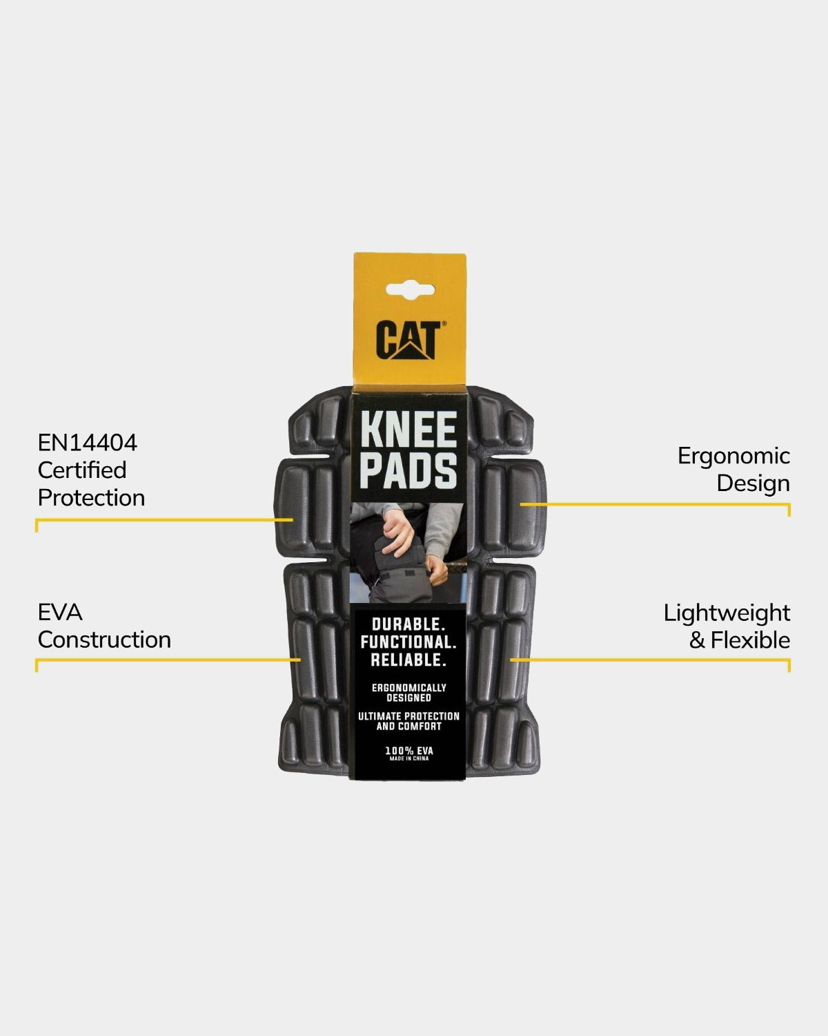CAT workwear work pant knee pads feature callouts