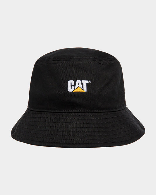 Cat workwear bucket hat black front