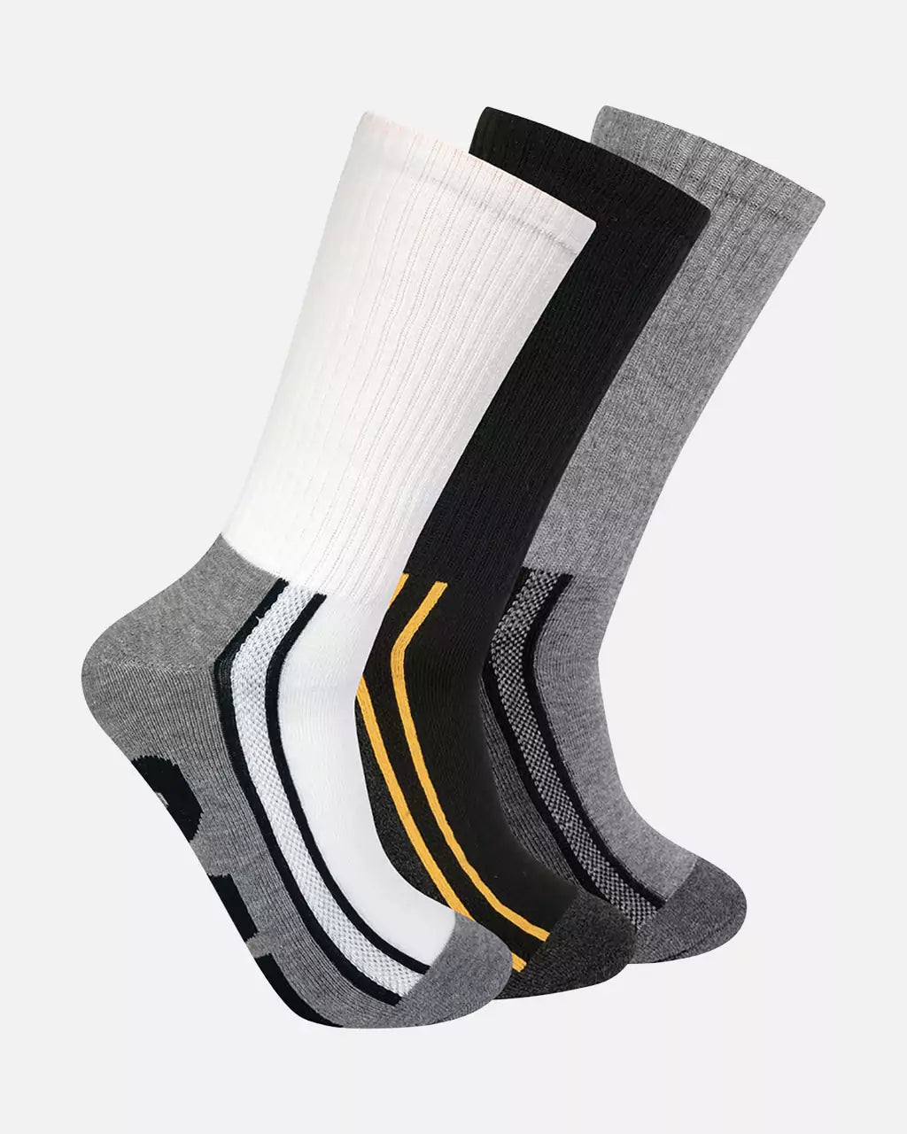 CAT WORKWEAR Men's Half Cushion Crew Socks (3 Pack) Multi Colored