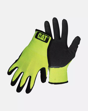 CAT Workwear Men's Hi-Vis Latex Coated Palm Gloves
