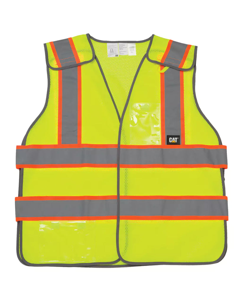 CAT Workwear Men's Hi-Vis 5 Point Breakaway Safety Vest Hi-Vis Yellow Front