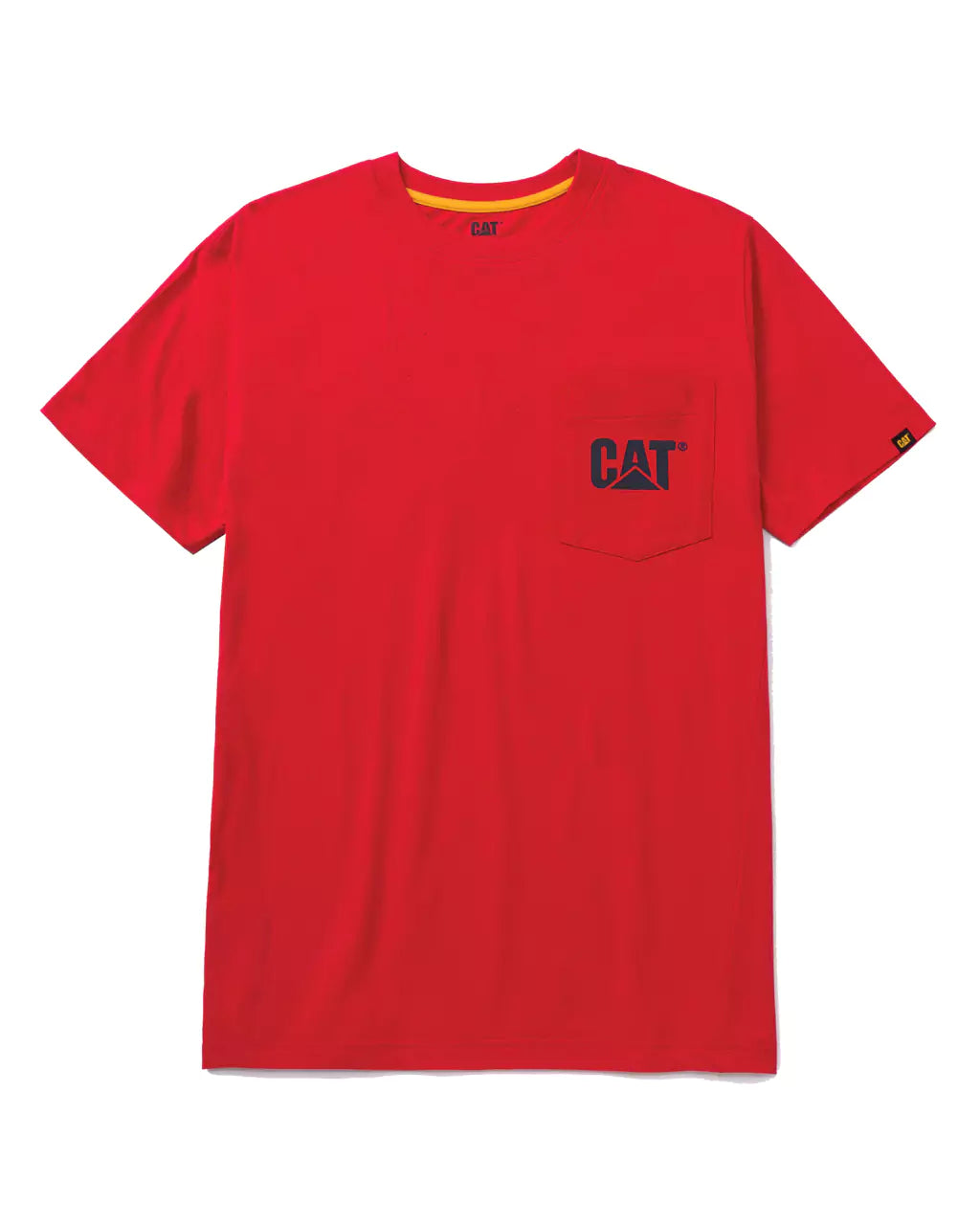 Cat Mens 1510552 Logo Pocket T-Shirt - Hot Red Medium Regular