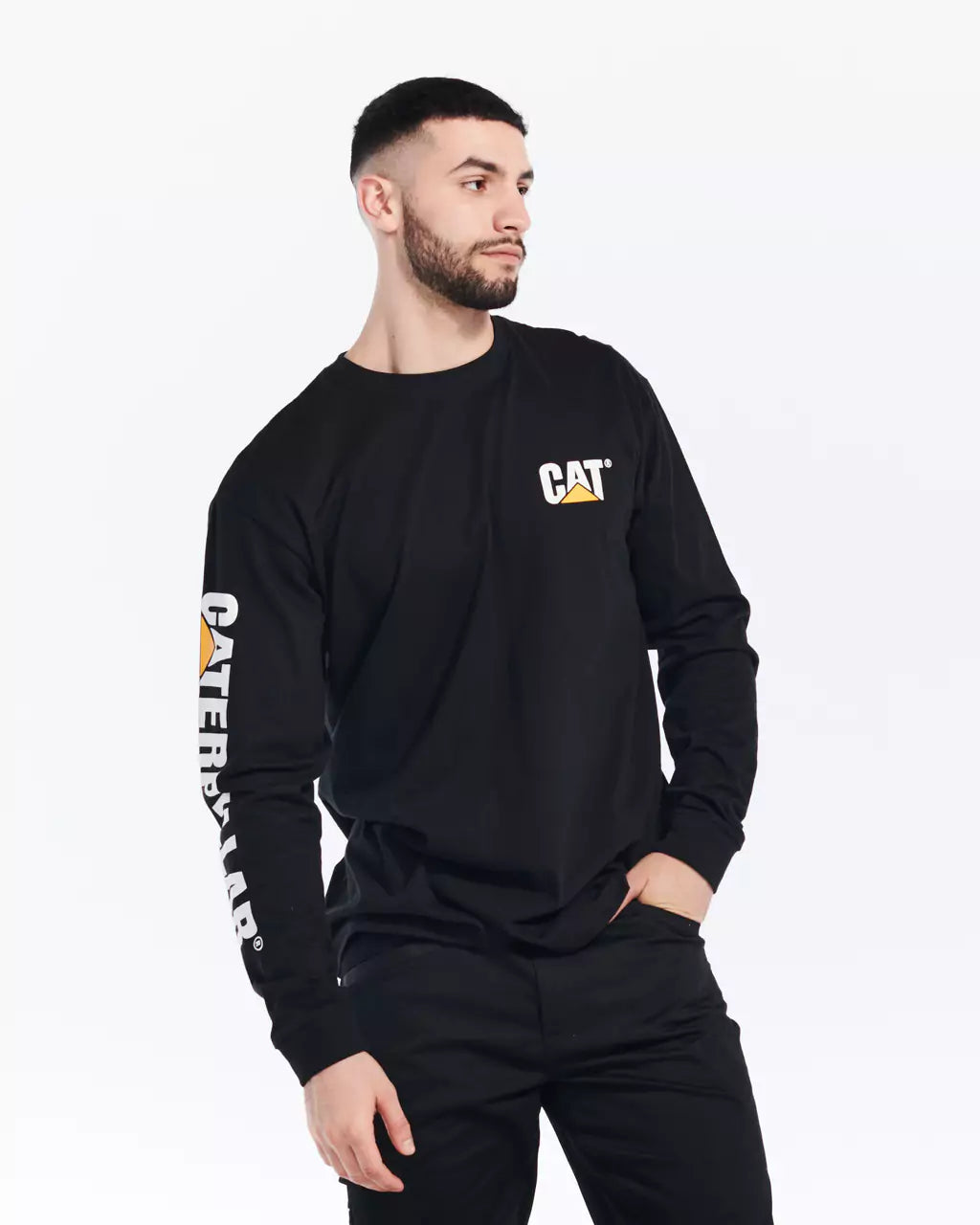 Men s Trademark Banner Long Sleeve T Shirt CAT WORKWEAR