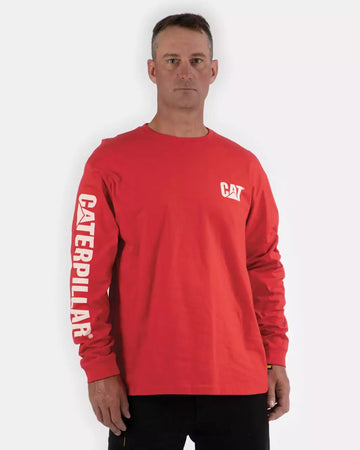 Men's Trademark Banner Long Sleeve T-Shirt Laser Red Front