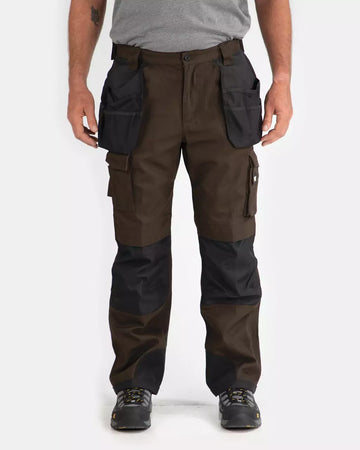 CAT Workwear Men's Trademark Work Pants Dark Earth Front Pockets Out