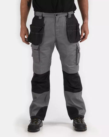 CAT Workwear Men's Trademark Work Pants Grey Front Pockets Out