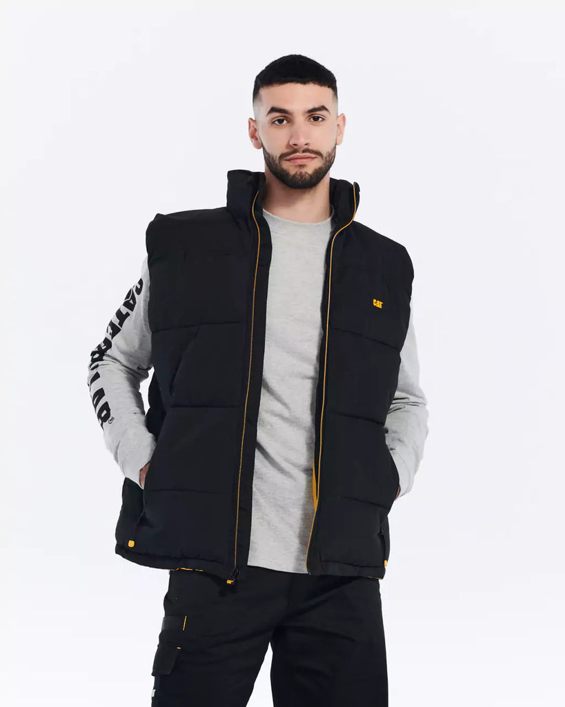 Caterpillar Workwear Men's Arctic Zone Insulated Vest Black Front Unzipped