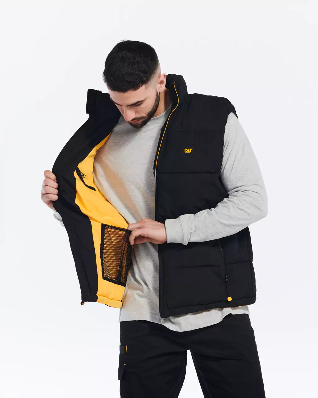 Caterpillar vest deals hooded
